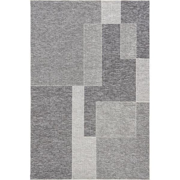 Ellowyn Geometric Grey 4 ft. x 6 ft. Indoor/Outdoor Area Rug