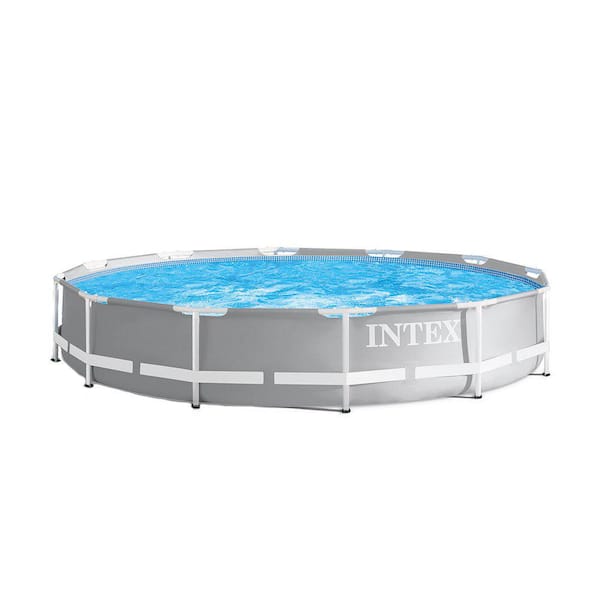Intex 12 ft. x 30 in. Durable Prism Steel Frame Above Ground Swimming Pool
