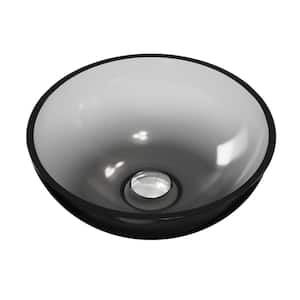 Black Ash Solid Surface Round Vessel Sink