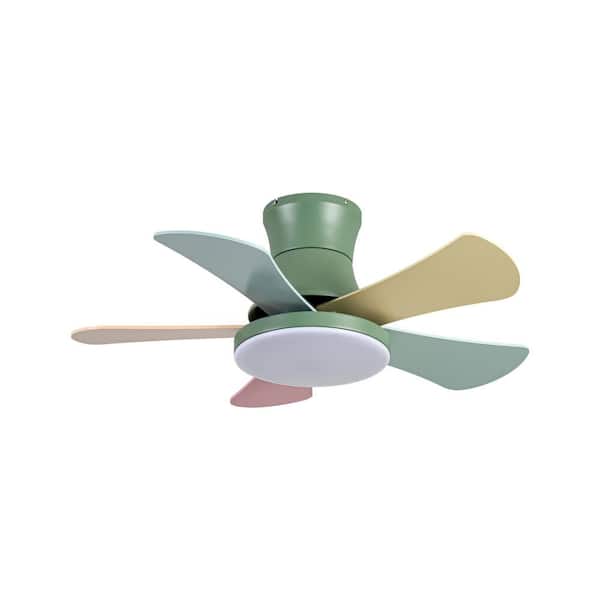 Rennnsan Zephyra 36.2 in. Green and Colorful Flush Mount Modern
