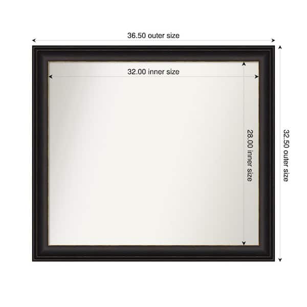 Amanti Art Trio Oil Rubbed Bronze 36.5 in. x 32.5 in. Custom Non-Beveled Recycled Polystyrene Framed Bathroom Vanity Wall Mirror