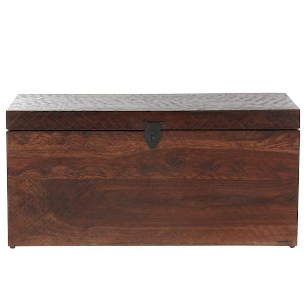 Maldives Medium Rectangle Walnut Brown Wood Coffee Table with Lift Top (38 in.)