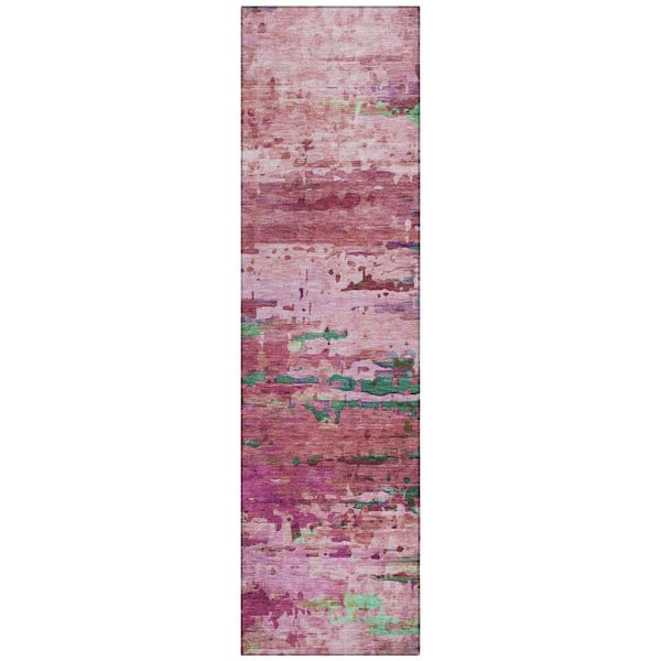 Chantille Machine Washable Indoor/Outdoor Abstract ACN2035 Pink 2 ft. 3 in. x 7 ft. 6 in. Runner Rug