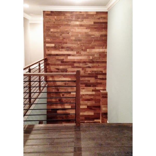 Reclaimed Barn Wood Brown 3/8 in. Thick x 3.5 in. Width x Varying Length Solid Hardwood Wall Plank (20 sq. ft./case)