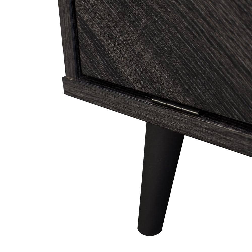 Himari Dark Gray Engineered Wood TV Stand with Cabinets