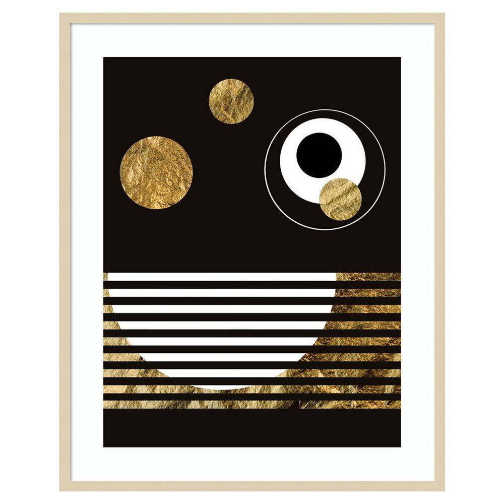 Spacey II Black and Gold Abstract Framed Wall Art