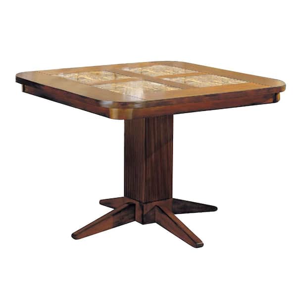 4-Seater Living Stone II 48 in. Tobacco Oak Counter Height Table