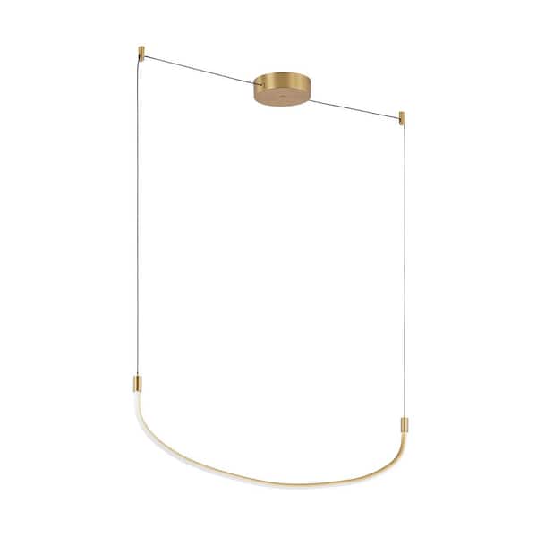 KUZCO Talis 48 in. 1 Light 24-Watt Brushed Gold Integrated LED Pendant Light
