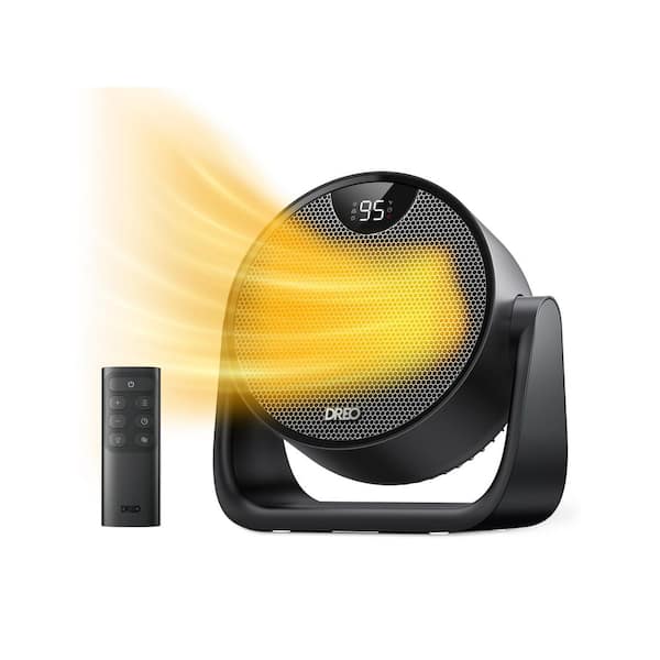 1500-Watt Ceramic Personal Indoor Space Heater with Remote in Black