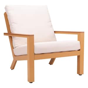 Terrio Beige Olefin Outdoor Accent Chair with Cushion
