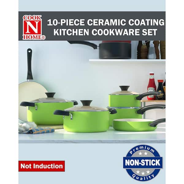 Ceramic Pots and Pans Set - Kitchen Cookware Sets Nontsick Non