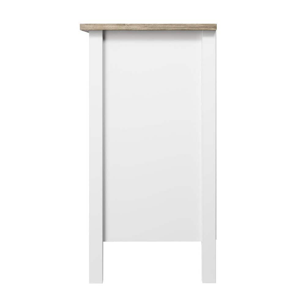 Shiplap Gray and Pure White Farmhouse Storage Cabinet