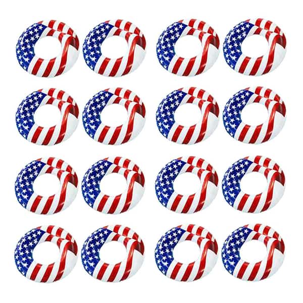 Swimline 36 in. Inflatable American Flag Swimming Pool and Lake Tube Float (16-Pack)