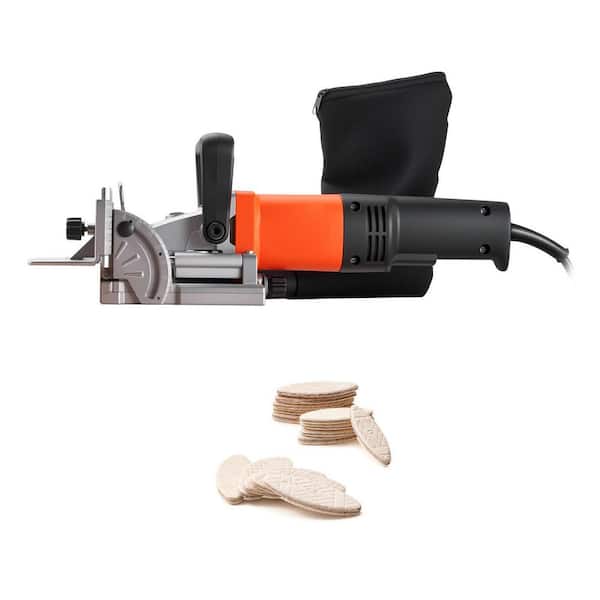 5.9 Amp 3 in. Corded Handheld Biscuit Plate Joiner with 1 Blade 11600 RPM 760W Motor 4 5 Degree Notch Carbide Blade