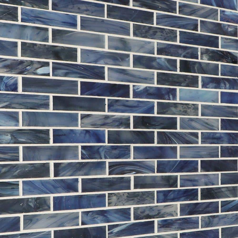 Amber Sky Blue 4 in. x 0.24 in. Polished Glass Wall Mosaic Tile Sample -  Ivy Hill Tile, EXT3RD108104