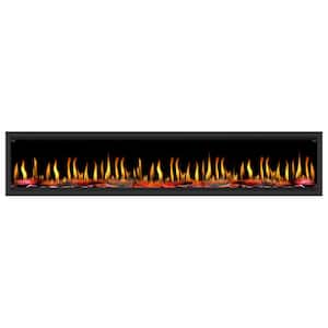 Tempo Series 100 in. Wall Mounted Virtual Electric Fireplace in Black