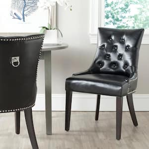 Harlow Black/Espresso Bicast Leather Side Chair (Set of 2)