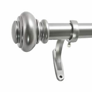 Urn 18 in. - 36 in. Adjustable Curtain Rod 1 in. in Antique Silver with Finial