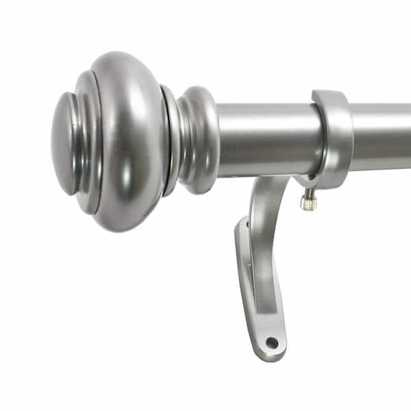 Decopolitan Urn 18 in. - 36 in. Adjustable Curtain Rod 1 in. in Antique Silver with Finial