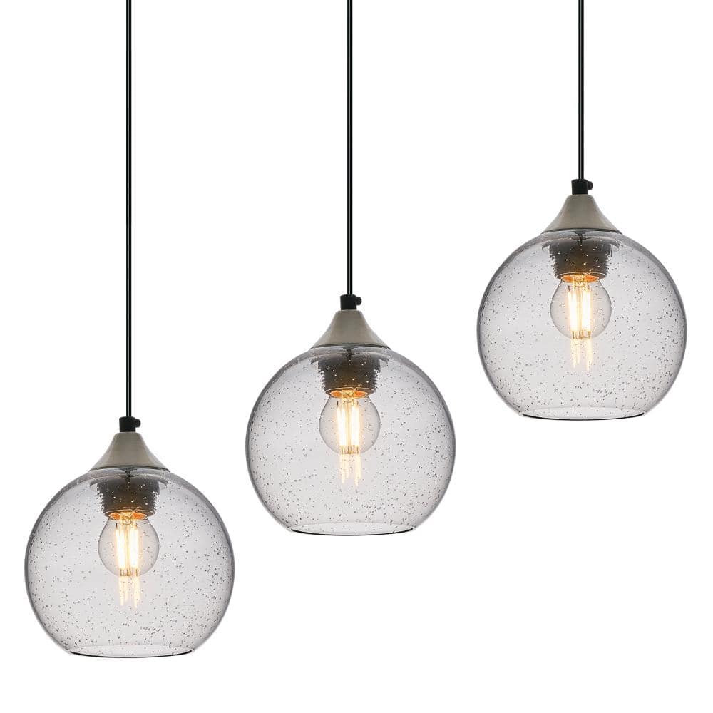60W 3-light Clear Glass Globe Pendant Light Modern Kitchen Island Globe For Bedroom price history on PriceWatchPro