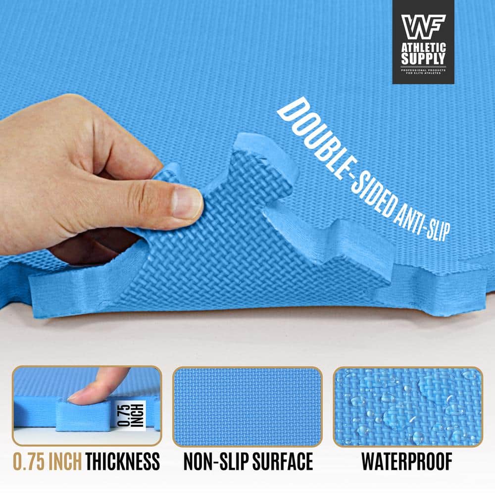 Blue 24x24 Extra Thick EVA Foam Interlocking Gym Floor Tiles