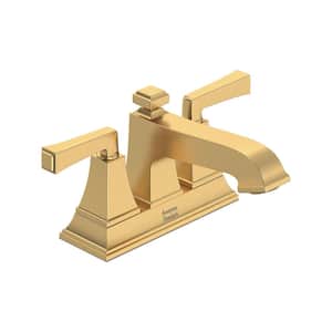 Town Square S 4 in. Centerset 2-Handle Bathroom Faucet 1.2 GPM with Drain Assembly in Brushed Cool Sunrise
