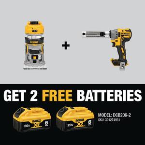 20V MAX XR Cordless Brushless Compact Fixed Base Router and 20V MAX XR Cordless Brushless Cable Stripper (Tools-Only)