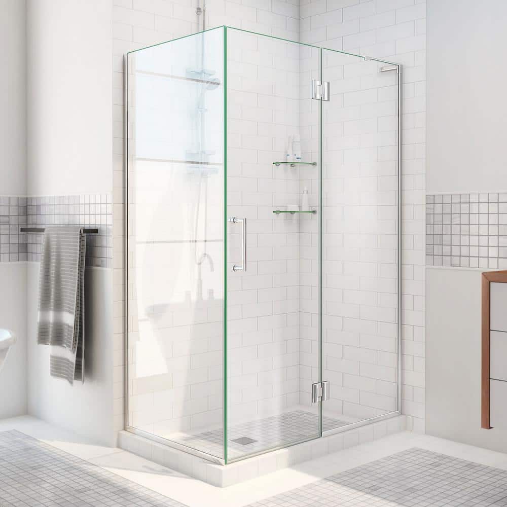 Unidoor-X 48" x 72" Frameless Clear Glass Hinged Shower Enclosure