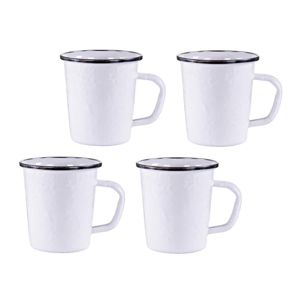Golden Rabbit 16 oz. Taupe Swirl Enamelware Latte Mugs (Set of 4) TP66S4 -  The Home Depot