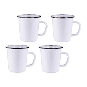 Solid White 16 oz. Enamelware Latte Mug Set of 4