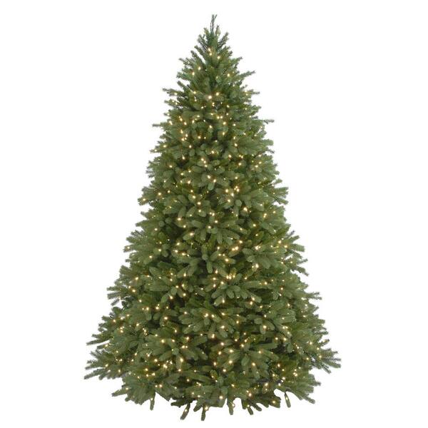 Home Accents Holiday 7-1/2 ft. Feel-Real Jersey Fraser Fir Hinged Artificial Christmas Tree with 1250 Clear Lights