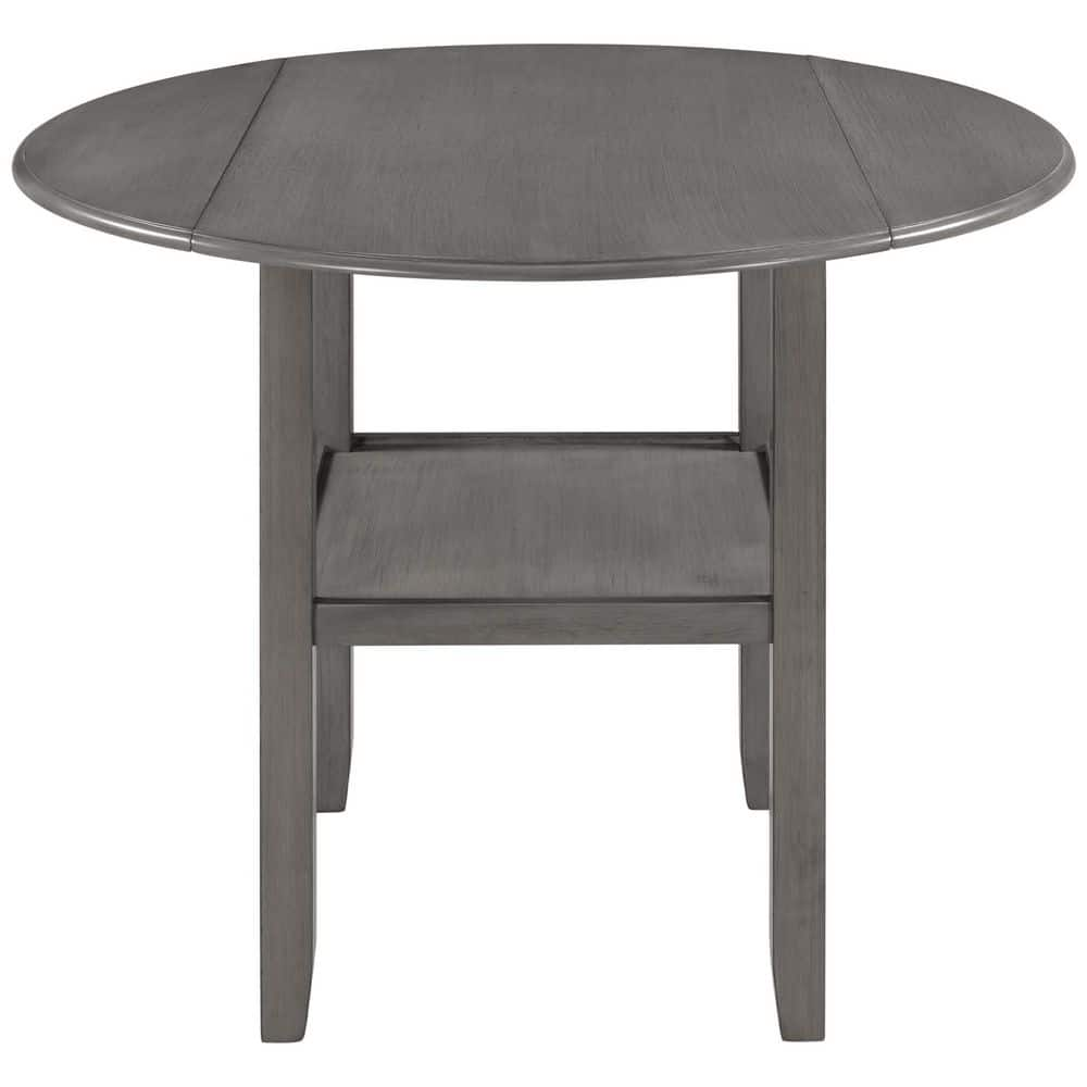 URTR Farmhouse 42.3 in. Round Gray Counter Height Kitchen Dining Table ...