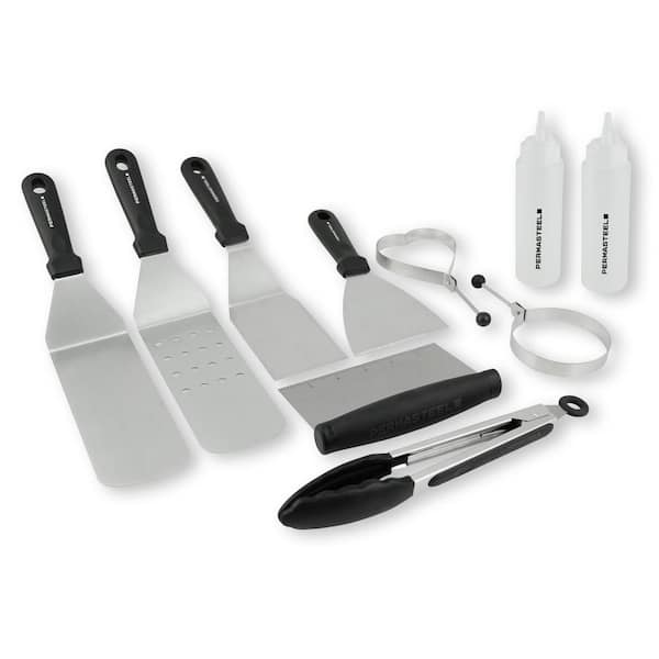 6 Piece Durable Grill Pan Scraper Plastic Set Tool And Silicone