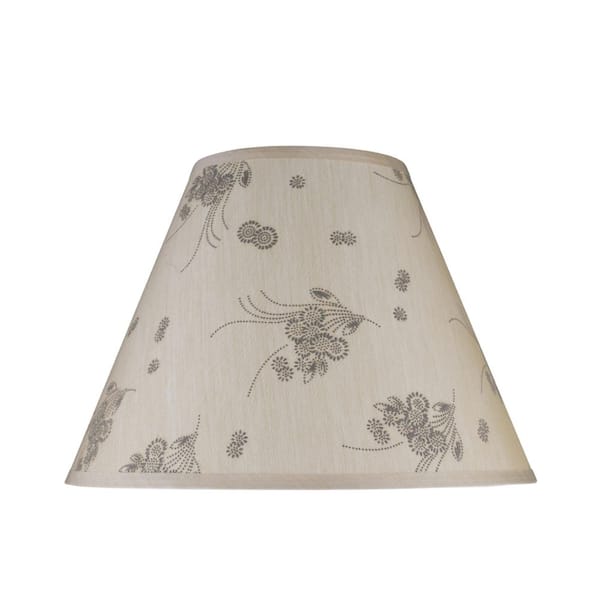 15 in. x 11 in. Beige and Floral Design Hardback Empire Lamp Shade