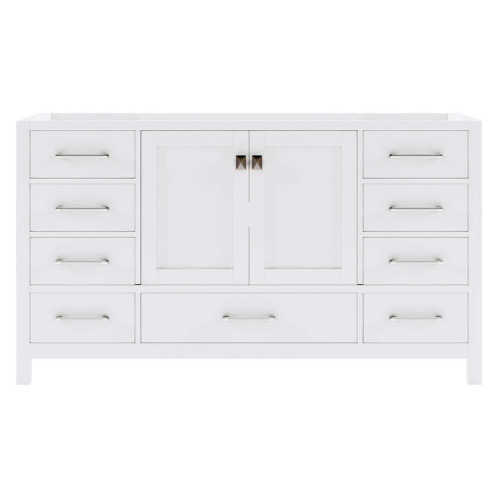 Caroline Avenue 60 in. W x 22 in. D x 33.5 in. H Bath Cabinet Vanity without Top in White -  Virtu USA, GS-50060-CAB-WH