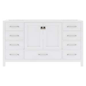 Caroline Avenue 60 in. W x 22 in. D x 33.5 in. H Bath Cabinet Vanity without Top in White