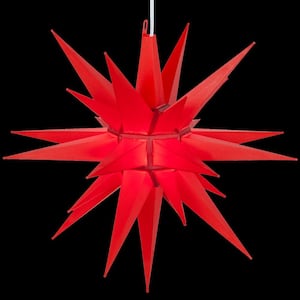 14 in. Illuminated LED Red Holiday Moravian Star