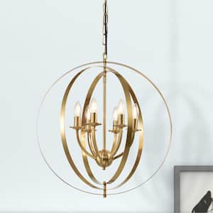 Alaska 6 -Light Candle Style Globe Chandelier with Wrought Iron Accents