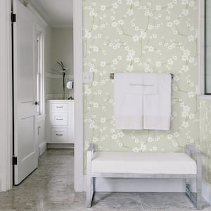 56.4 sq. ft. Sakura Light Grey Floral