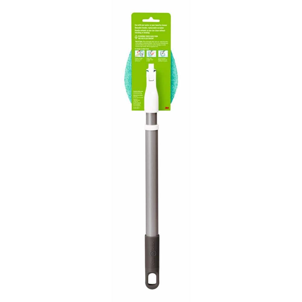 Blue and Silver Steel Handle Shower Scrubber with Recycled PET Bristles (2-Pack)