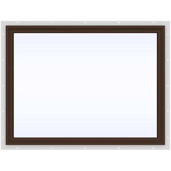 JELD-WEN 47.5 in. x 35.5 in. V-2500 Series Brown Painted Vinyl Picture Window w/ Low-E 366 Glass