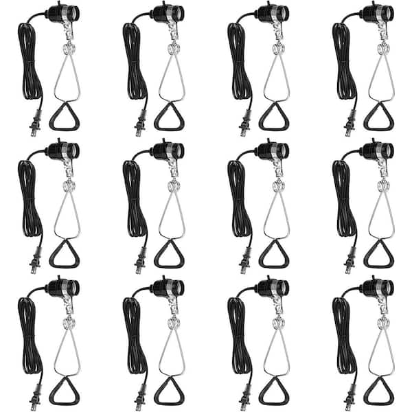 Amucolo 12-Pack 6 Feet up to 150 Watt Light Clamp Light Socket(No Bulb Included)