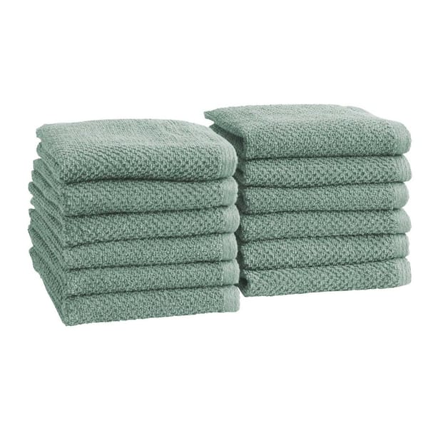 FRESHFOLDS Eucalyptus 12-Pack Cotton Quick-Dry Washcloth Set