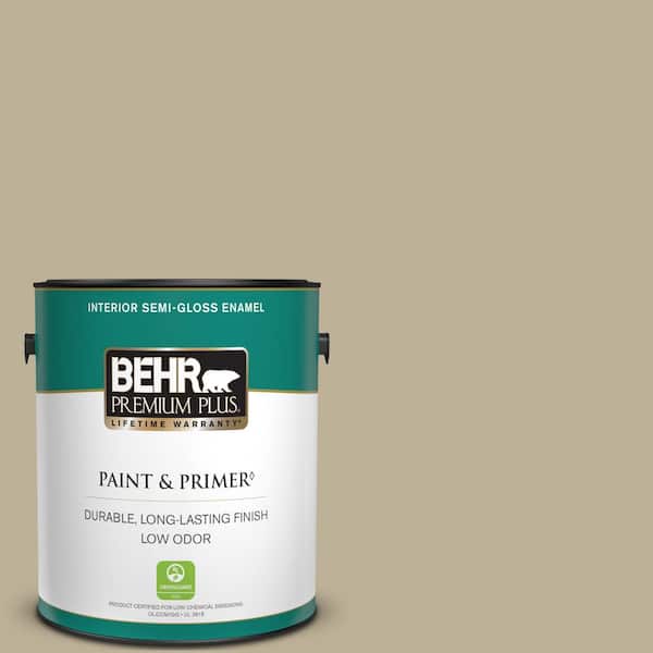 BEHR PREMIUM PLUS 1 gal. #770D-4 Clay Pebble Semi-Gloss Enamel Low Odor Interior Paint & Primer