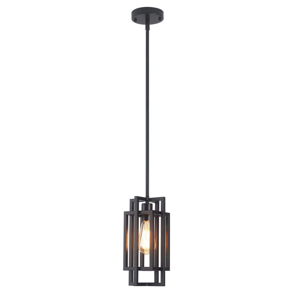 1-Light Black Kitchen Island Pendant Light Mid-Century Modern Cage Hanging Lighting with Metal Shade price history on PriceWatchPro