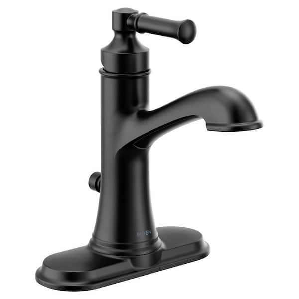 Dartmoor 1-Handle 1-Hole Bathroom Faucet with Drain Kit Included in Matte Black