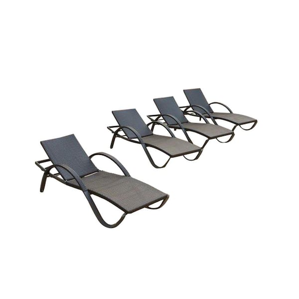 RST BRANDS Deco Wicker Outdoor Chaise Lounge (4-Pack)