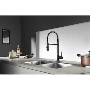 New York Single-Handle Pull-Down Sprayer Kitchen Faucet in Matte Black