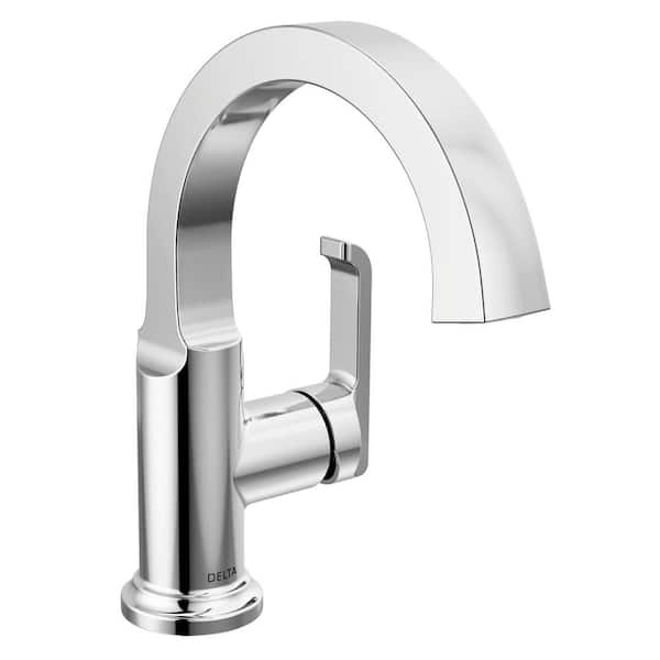 Delta Tetra Single-Handle Single Hole Bathroom Faucet Drain Kit Included in Lumicoat Polished Chrome