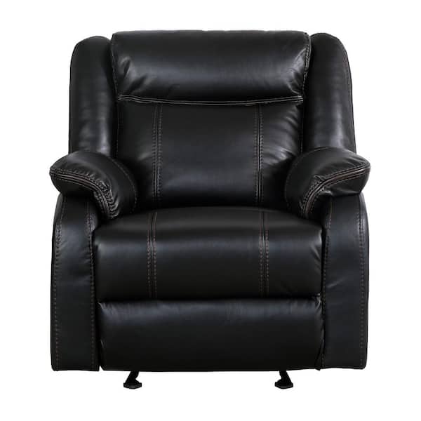 EVERGLADE HOME Atlas Black Faux Leather Arm Chair